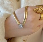 Circle diamond necklace