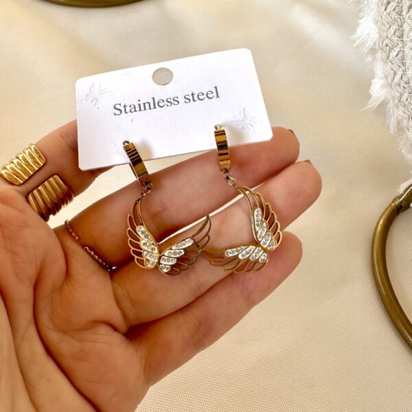 Wing zircon earrings