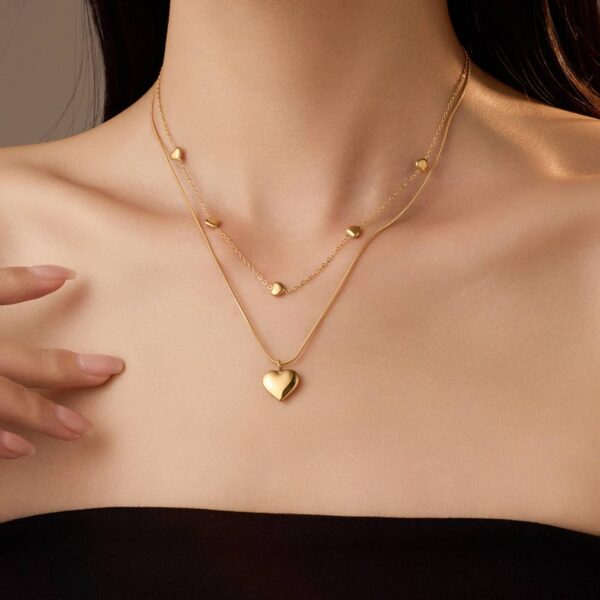 Layer heart necklace