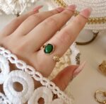 Green chunky Ring
