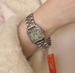 Silver & black square ibso watch