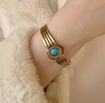 Turquoise golden bracelet