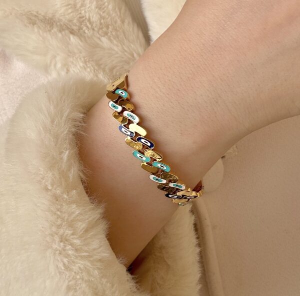 Evil eye twist bracelet