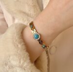 Turquoise gold bracelet