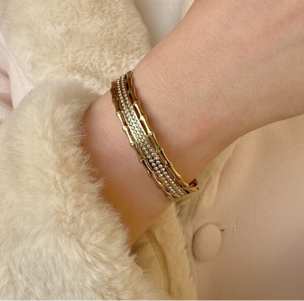 Bone zircon bangle