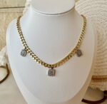 Square zircon necklace