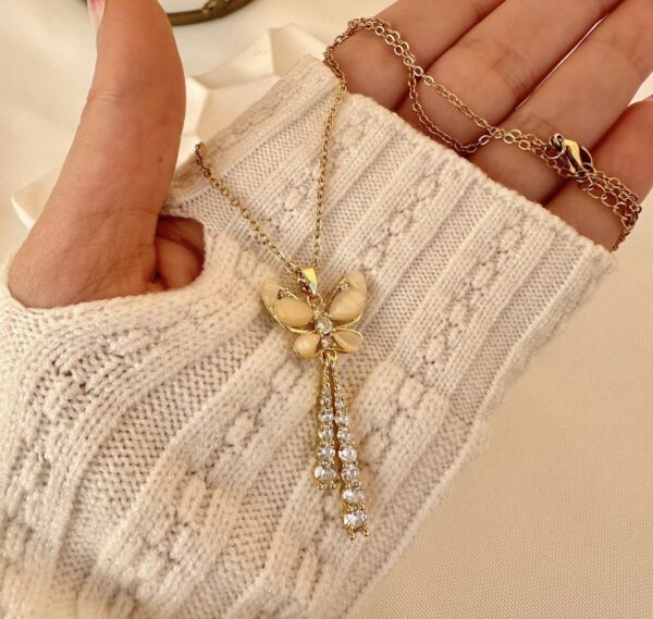Butterfly zircon necklace