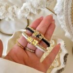 Square leather bangles