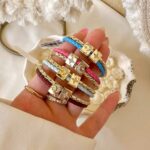 Square leather bangles