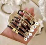 Black leather bangles