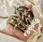 Green leather bangles