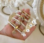 White leather bangles